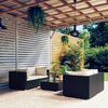 vidaXL Salon de jardin 5 pcs avec coussins R&eacute;sine tress&eacute;e Noir