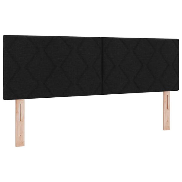 vidaXL Lit &agrave; ressorts avec matelas Noir 160 x 200 cm tissu