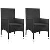vidaXL Salon de jardin 4 pcs avec coussins Noir R&eacute;sine tress&eacute;e