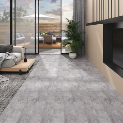 vidaXL Planches de plancher PVC Non auto-adhésif 5,26 m²Marron ciment