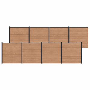 vidaXL Panneau de cl&ocirc;ture 8 pcs WPC et Aluminium Marron