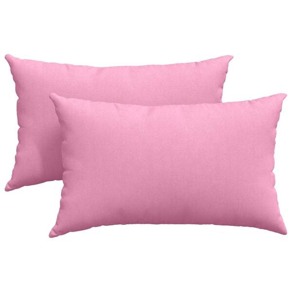 vidaXL Coussins de canapé 2 pcs Rose 50 x 30 cm tissu