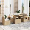 vidaXL Salon de jardin avec coussins 6 pcs beige résine tressée