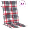 vidaXL Chaises de jardin inclinables lot de 2 et coussins teck massif