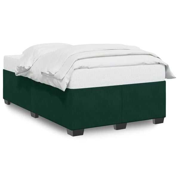 vidaXL Cadre de lit sans matelas vert fonc&eacute; 120x190 cm velours
