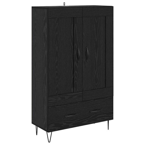 vidaXL Haut Armoire Ch&ecirc;ne noir 69,5 x 31 x 115 cm Bois d'ing&eacute;nierie