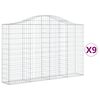 vidaXL Paniers &agrave; gabions arqu&eacute;s 9 pcs 200x30x120/140 cm Fer galvanis&eacute;