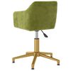 vidaXL Chaise pivotante de salle &agrave; manger Vert clair Velours