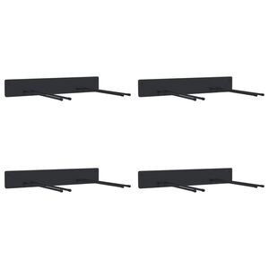 vidaXL Supports muraux pour outils de jardin 4 pcs noir acier