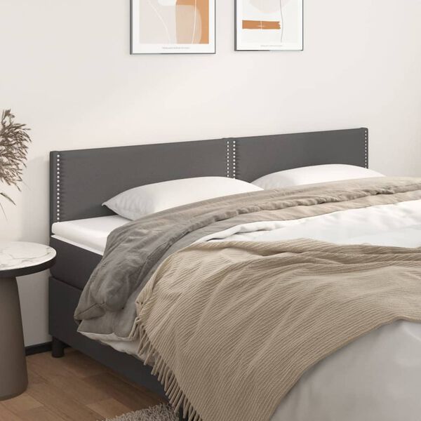 vidaXL T&ecirc;tes de lit Gris 200x5x78/88 cm Similicuir