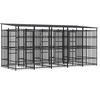 vidaXL Chenil d'ext&eacute;rieur avec toit pour chiens Acier 9,22 m&sup2;