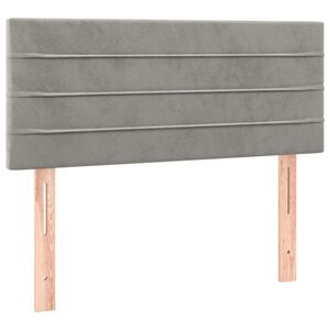 vidaXL T&ecirc;te de lit Gris clair 90x5x78/88 cm Velours
