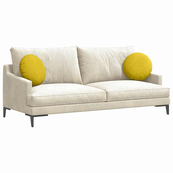 vidaXL Coussins de si&egrave;ge 2 pcs Jaune &Oslash; 40 x 13 cm Velours