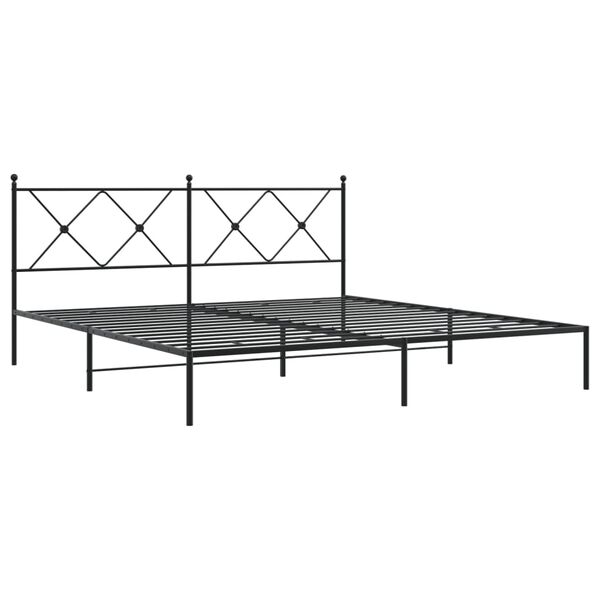 vidaXL Cadre de lit métal sans matelas et tête de lit noir 180x200 cm