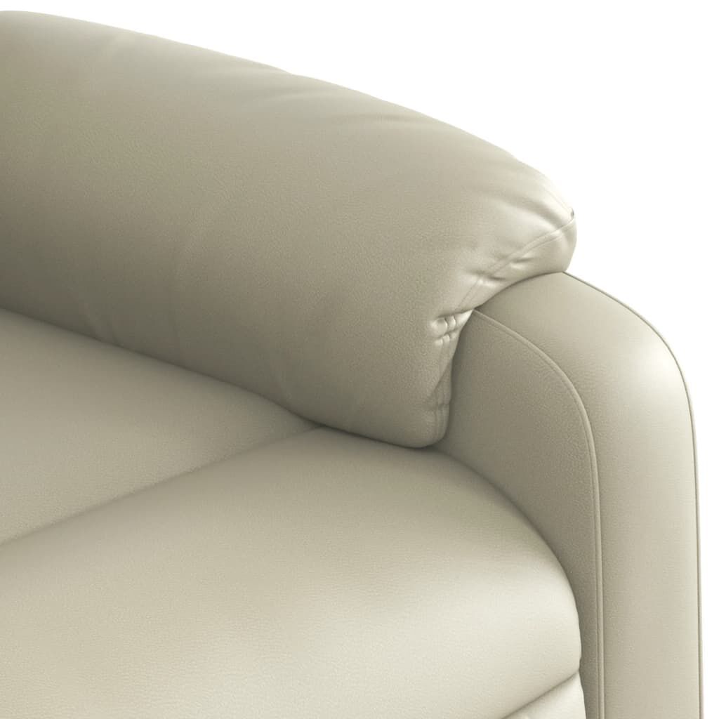 vidaXL Fauteuil inclinable Crème Similicuir