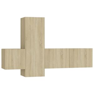 vidaXL Ensemble de meubles TV 3 pcs Ch&ecirc;ne sonoma Bois d'ing&eacute;nierie