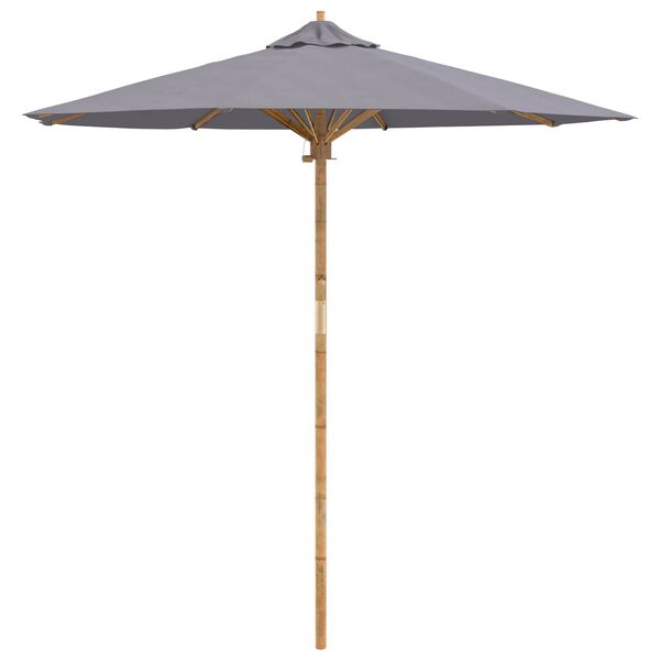 vidaXL Parasol de jardin Gris fonc&eacute; &Oslash; 270 x 260 cm Bambou