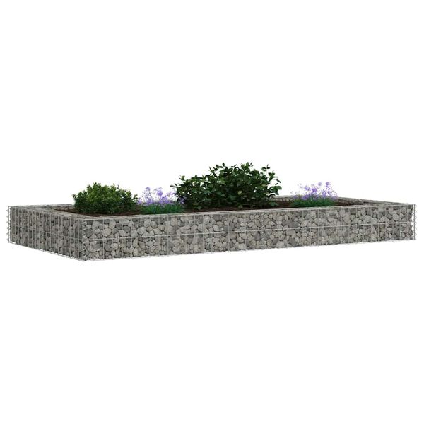 vidaXL Lit sur&eacute;lev&eacute; &agrave; gabion Acier galvanis&eacute; 200x100x20 cm