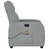 vidaXL Fauteuil de massage inclinable Gris clair Tissu