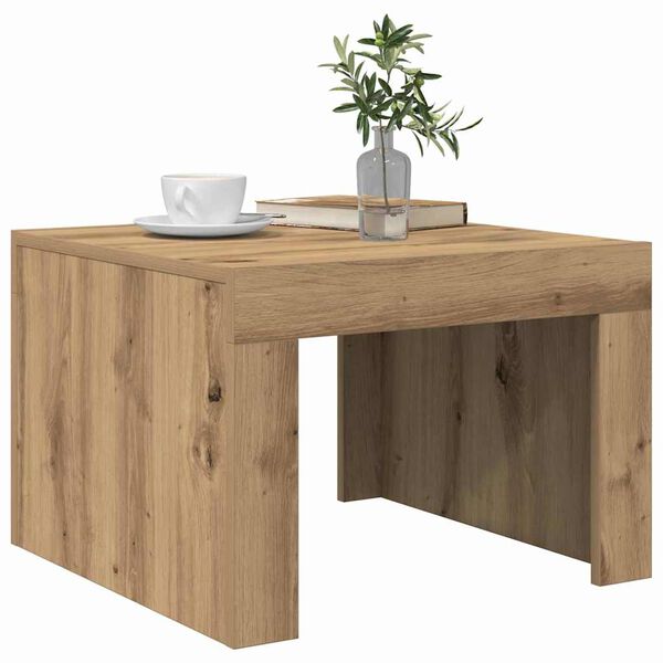 vidaXL Table basse Ch&ecirc;ne artisanal 50 x 50 x 35 cm Bois d'ing&eacute;nierie