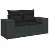 vidaXL Salon de jardin 5 pcs avec coussins noir r&eacute;sine tress&eacute;e