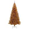 vidaXL Sapin de No&euml;l avec 300 LED avec support Dor&eacute; 240 cm PET