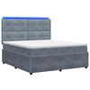vidaXL Lit boxspring LED avec matelas Gris fonc&eacute; 180 x 200 cm Velours
