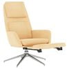 vidaXL Chaise de relaxation avec repose-pied Cr&egrave;me Tissu microfibre