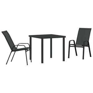 vidaXL Ensemble de salle &agrave; manger pour jardin 3 pcs Noir
