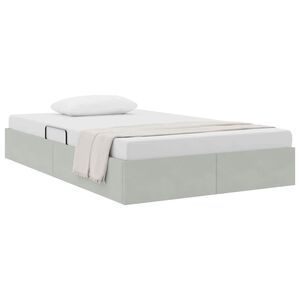 vidaXL Lit de Rangement avec matelas Gris clair 120 x 200 cm Velours