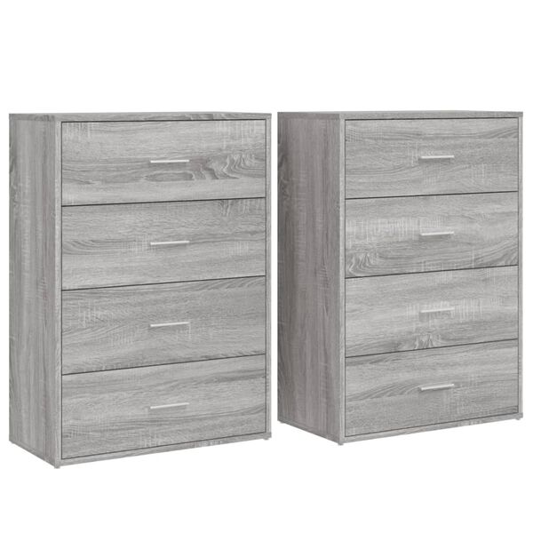 vidaXL Buffets 2 pcs sonoma gris 60x31x84 cm bois d'ingénierie