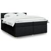 vidaXL Sommier &agrave; lattes de lit avec matelas Noir 200x200 cm Tissu