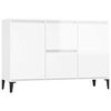 vidaXL Buffet blanc brillant 102x35x70 cm bois d'ing&eacute;nierie