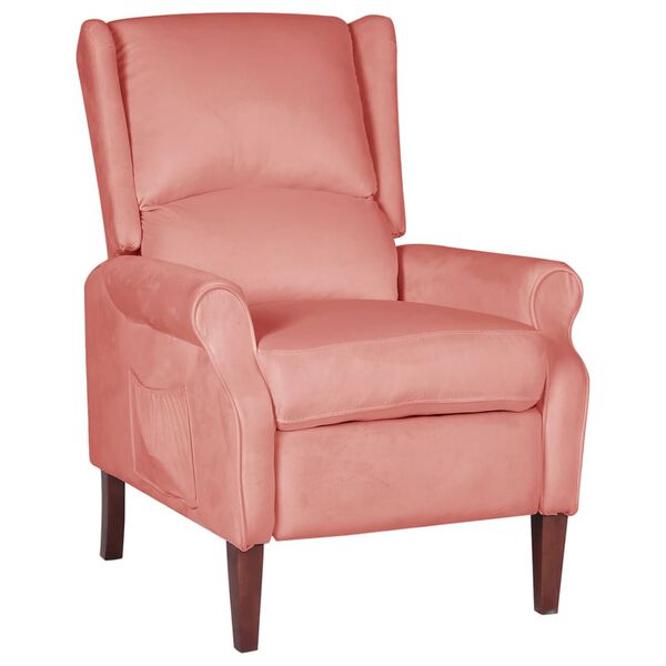 vidaXL Fauteuil inclinable Rose Velours