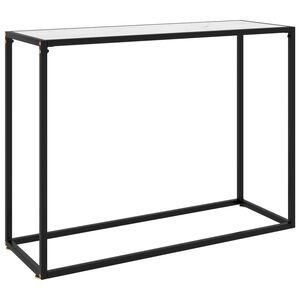 vidaXL Table console Blanc 100x35x75 cm Verre tremp&eacute;