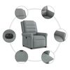 vidaXL Fauteuil inclinable électrique Gris clair Tissu