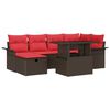 vidaXL Ensemble de canap&eacute; de jardin 7 pc Marron polyrotin