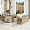 vidaXL Ensemble de canap&eacute; de jardin 10 pcs Beige et Gris clair