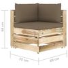 vidaXL Salon de jardin 7 pcs avec coussins Bois impr&eacute;gn&eacute; de vert
