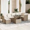 vidaXL Salon de jardin avec coussins 8 pcs beige r&eacute;sine tress&eacute;e