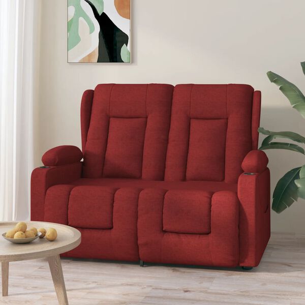 vidaXL Fauteuil de massage inclinable 2 places porte-gobelets bordeaux