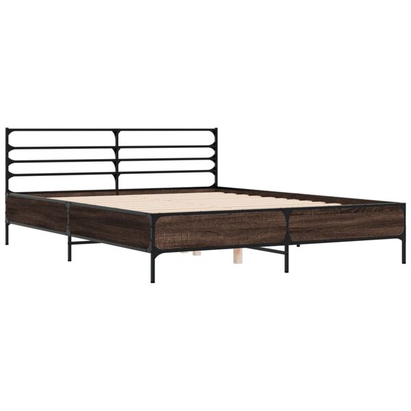 vidaXL Cadre de lit sans matelas chêne marron 160x200 cm