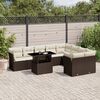 vidaXL Salon de jardin 10 pcs avec coussins marron r&eacute;sine tress&eacute;e