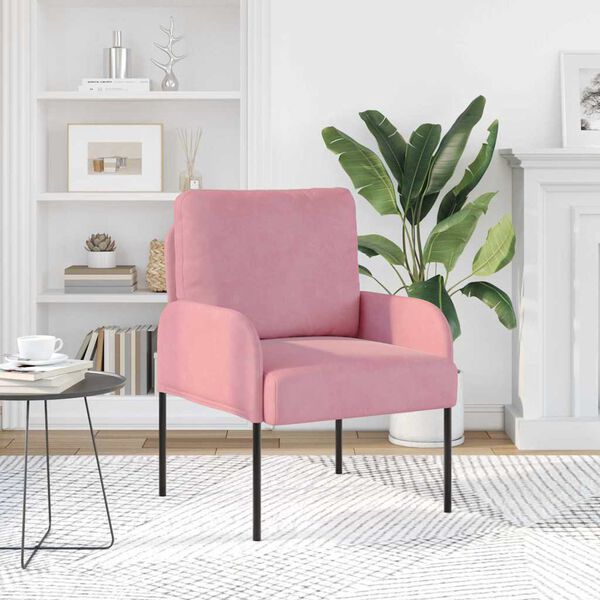 vidaXL Canap&eacute;s avec coussin 55cm Rose Contreplaqu&eacute;