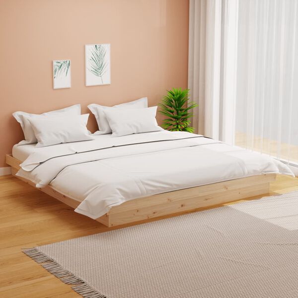vidaXL Cadre de lit sans matelas bois massif 160x200 cm