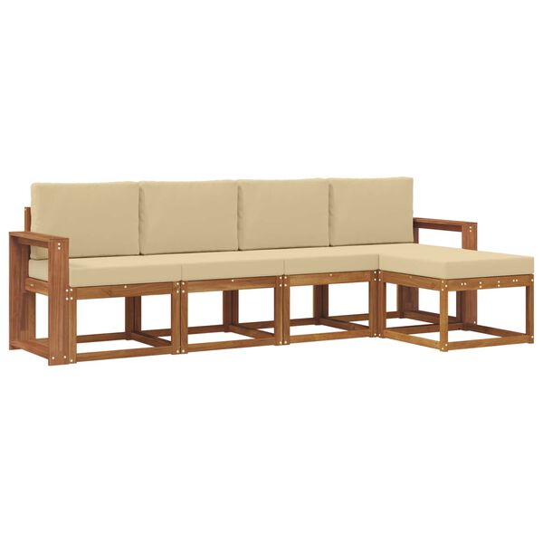 vidaXL Ensemble de canap&eacute;s d'ext&eacute;rieur 5 pcs Naturel et Beige
