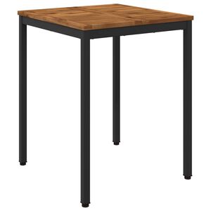 vidaXL Table de d&icirc;ner de jardin Naturel et noir 60 x 60,5 x 75 cm
