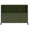 vidaXL Buffet vert olive 100,5x39x72 cm acier