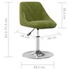 vidaXL Chaises pivotantes &agrave; manger lot de 2 vert clair velours