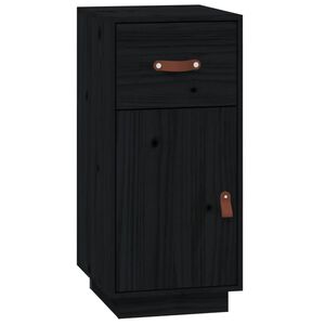 vidaXL Buffet Noir 34x40x75 cm Bois massif de pin